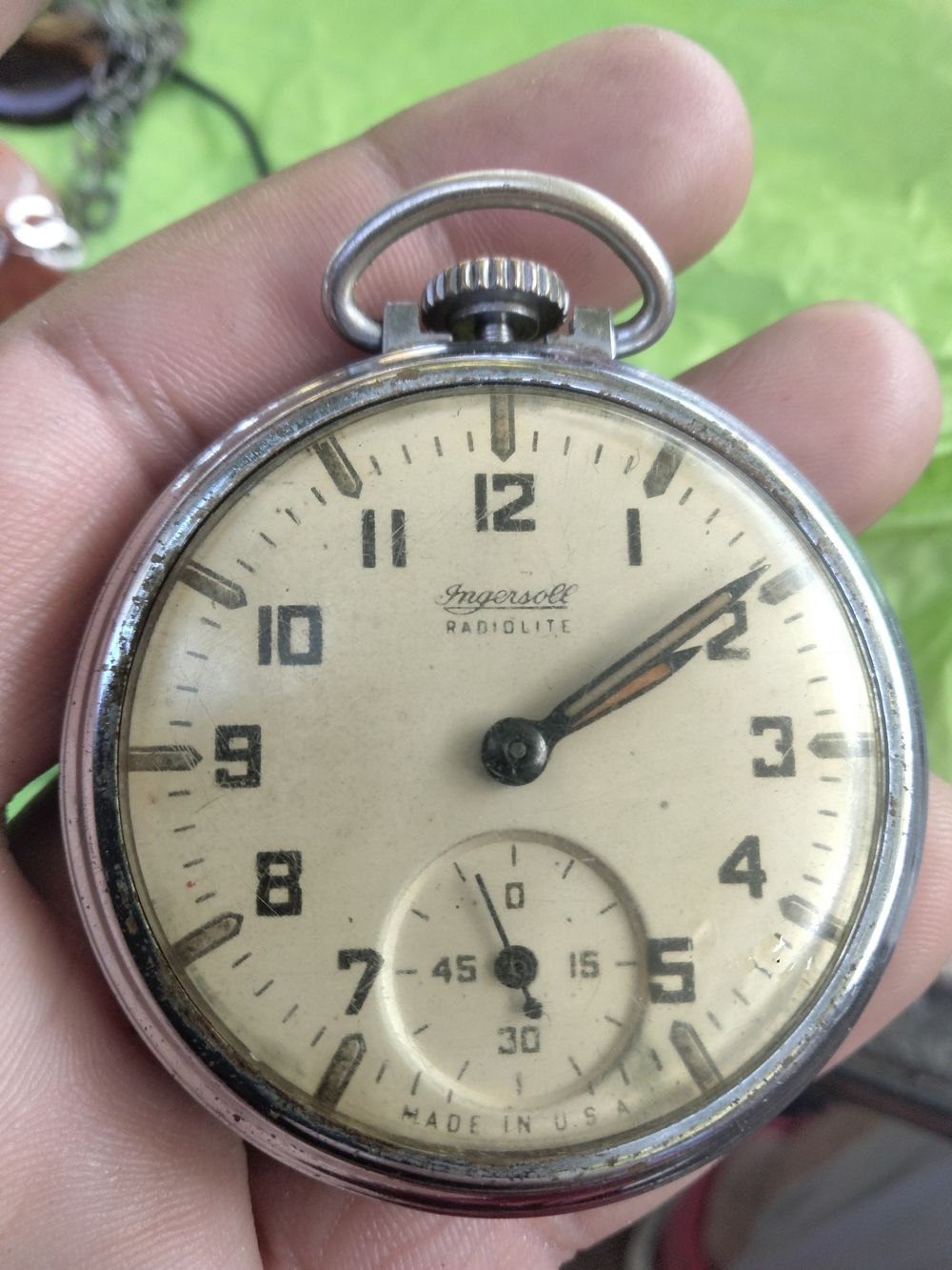 Ingersoll Radiolite pocket watch Silver